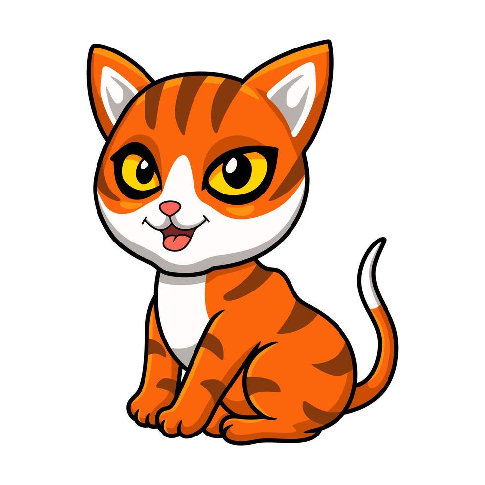 dibujos animados lindo gato atigrado naranja vector