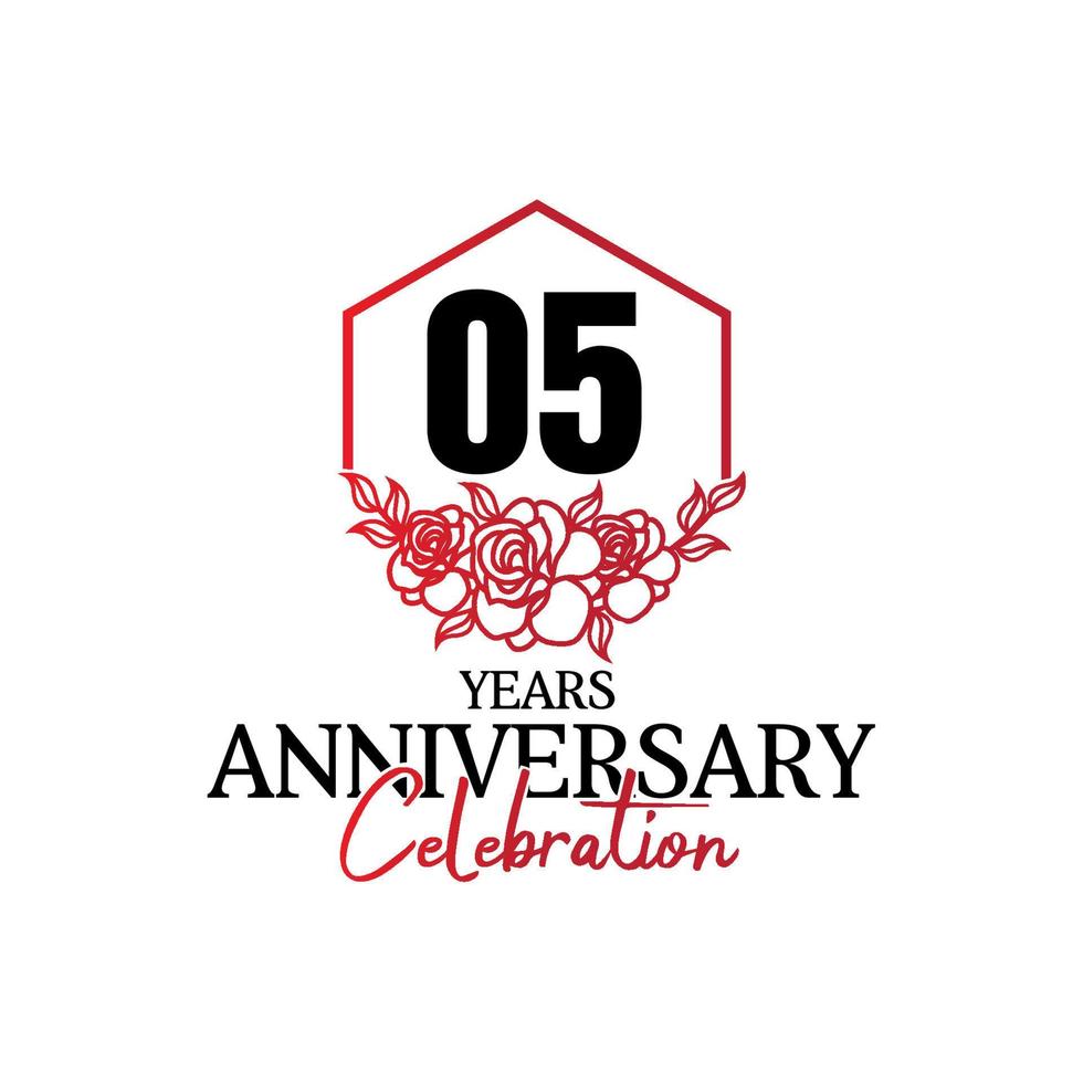 05 years anniversary logo, luxurious anniversary vector design celebration