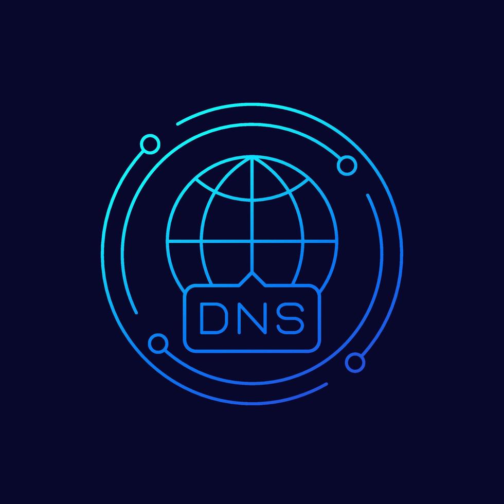 DNS line icon for web vector