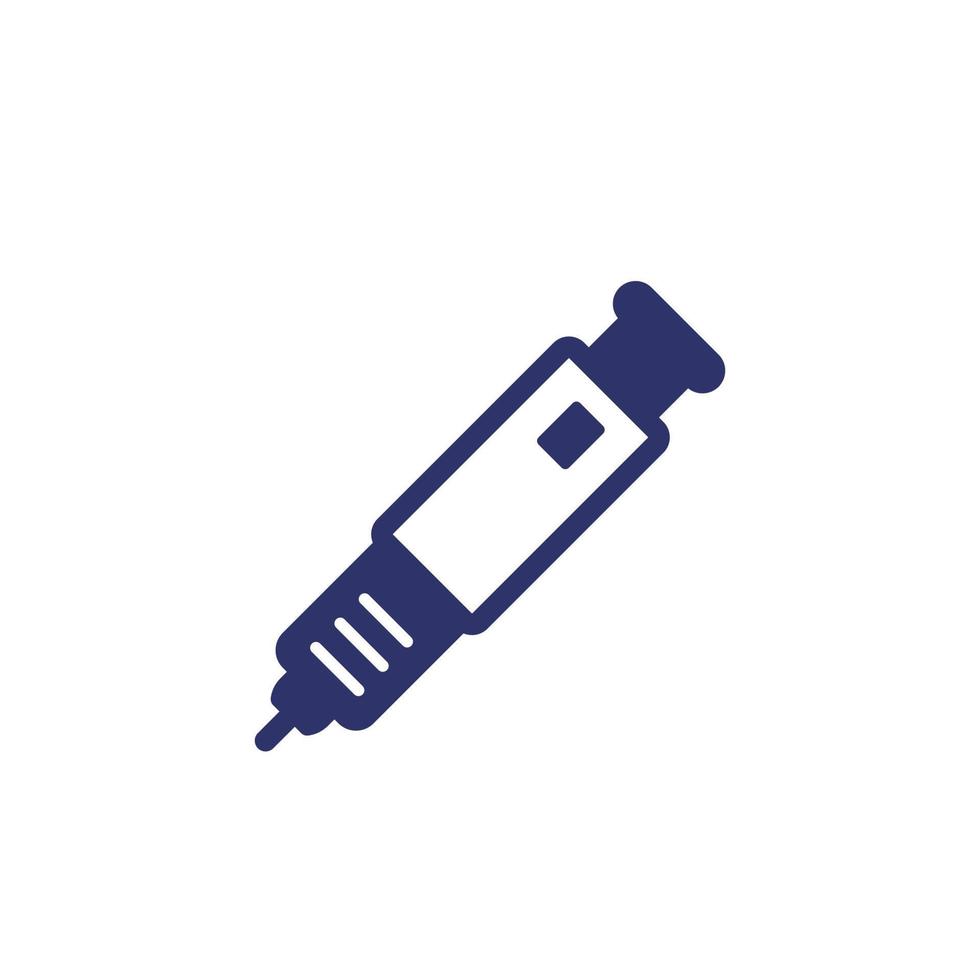 insulin pen icon on white vector