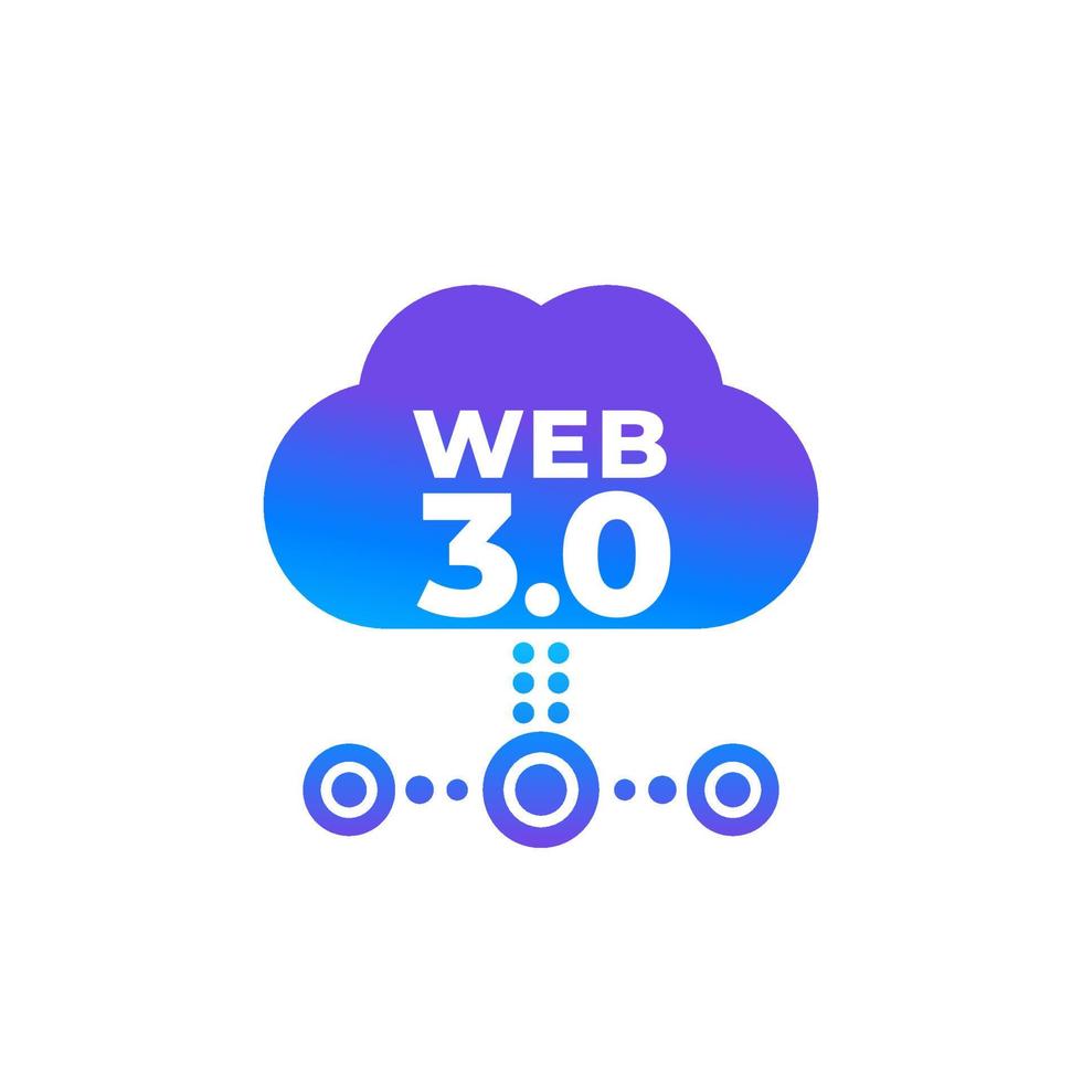 icono de vector web 3.0 con una nube