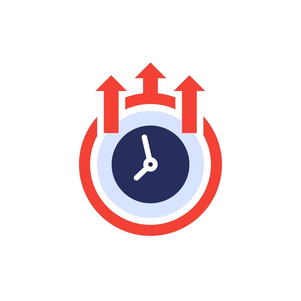 overtime icon, more time at work vector