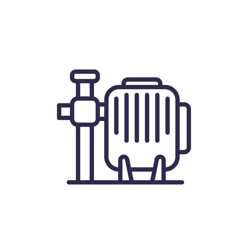 water pump line icon on white vector