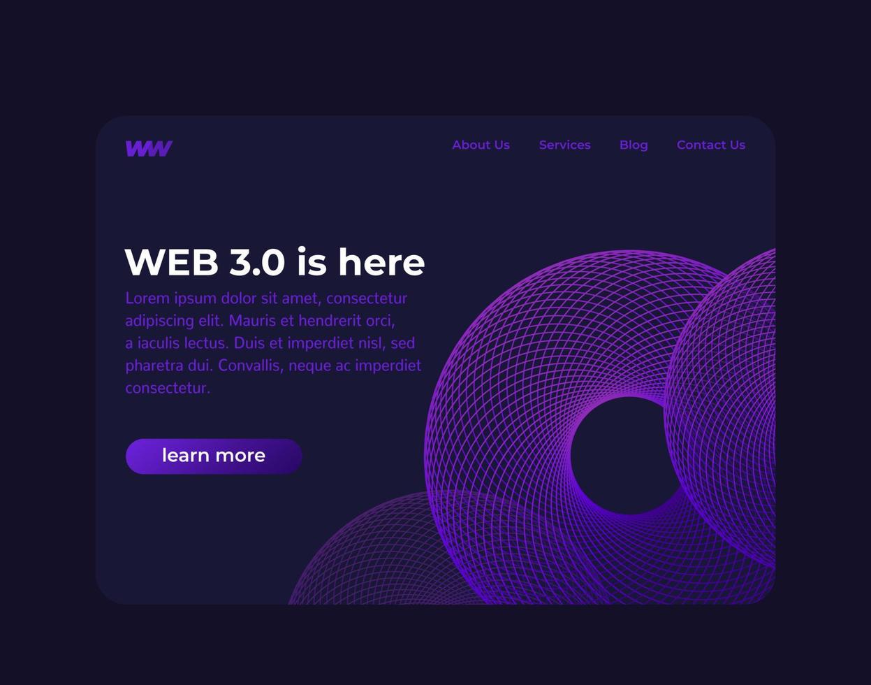 Web 3.0 website or banner design, vector