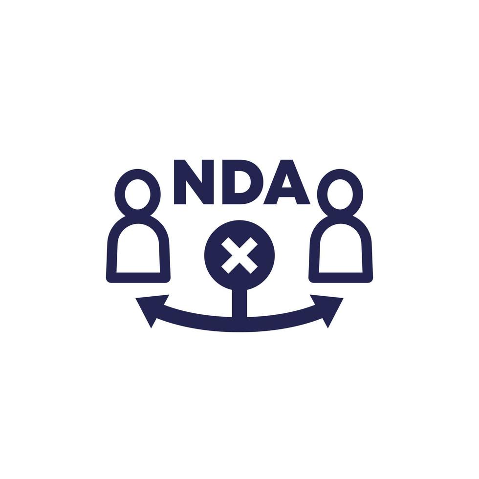 icono de nda con personas, acuerdo de confidencialidad vector