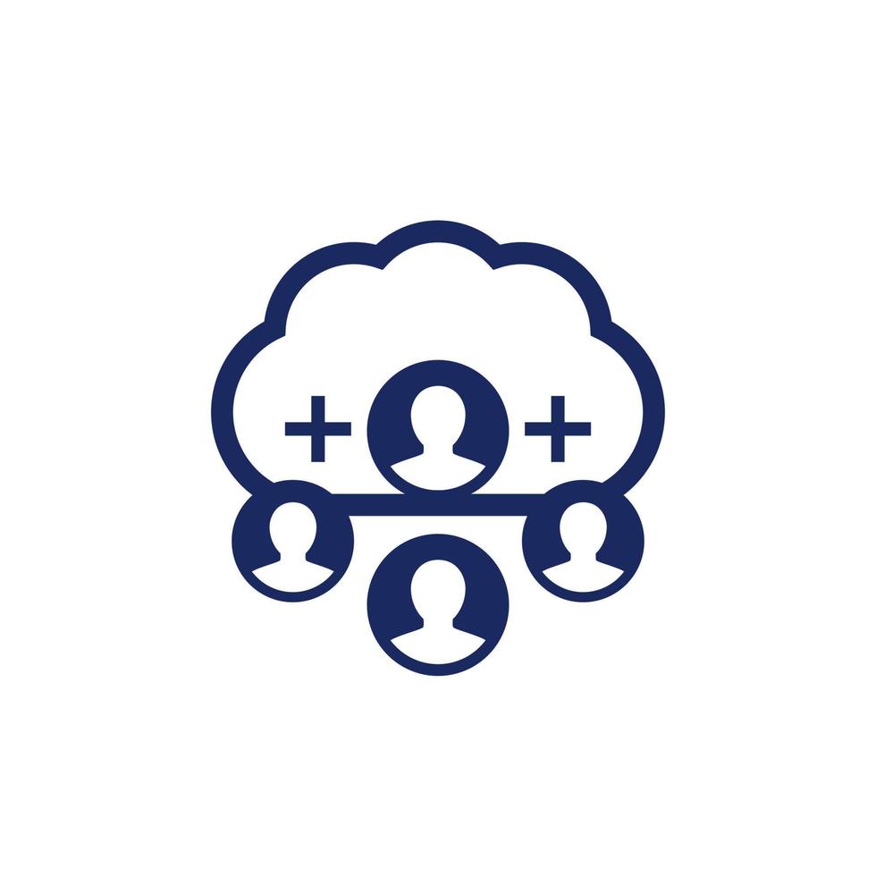 collect user data in cloud icon vector