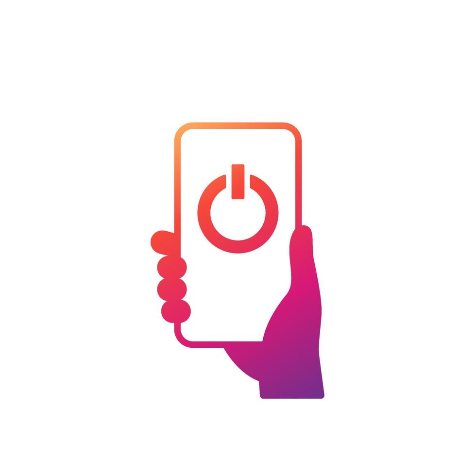 off button on phone screen, vector icon