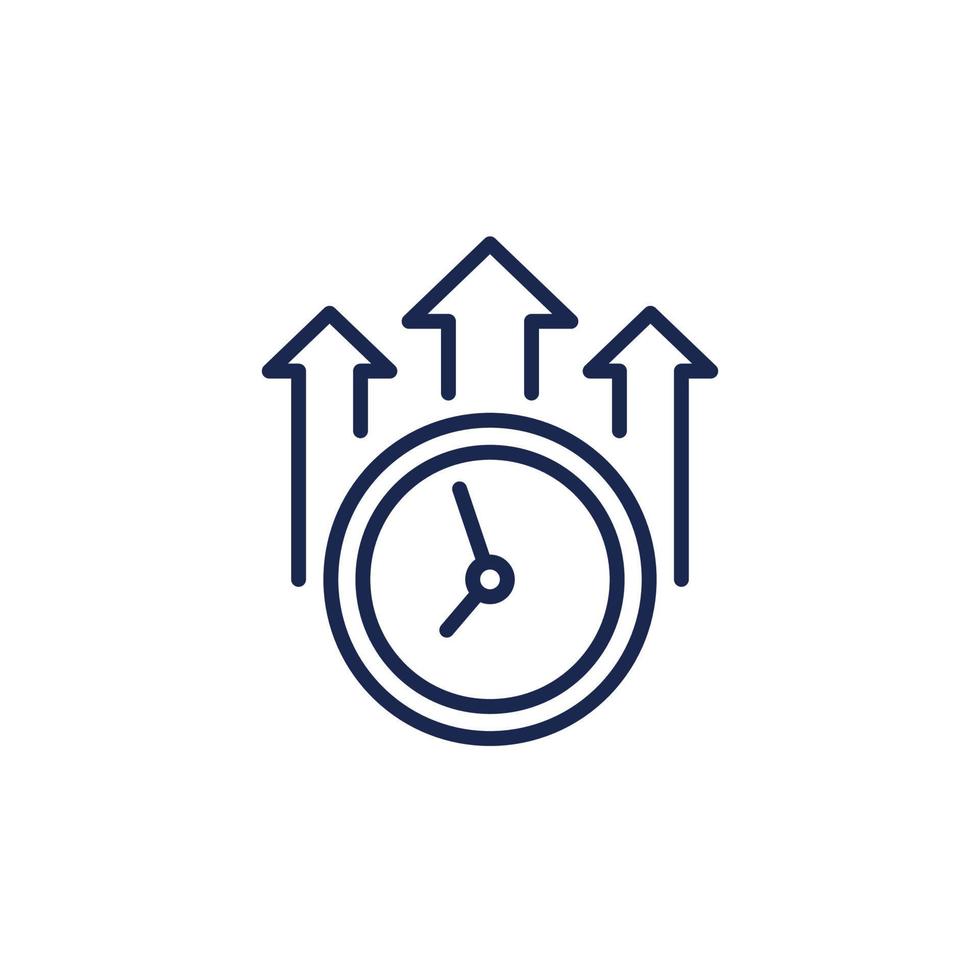 overtime line icon, long working hours vector