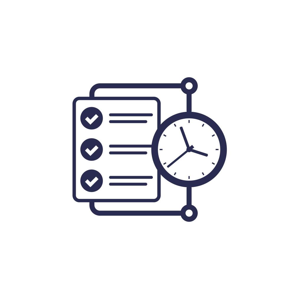 timesheet, time tracking icon on white vector