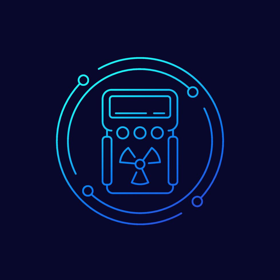 radiation detector icon, linear design vector