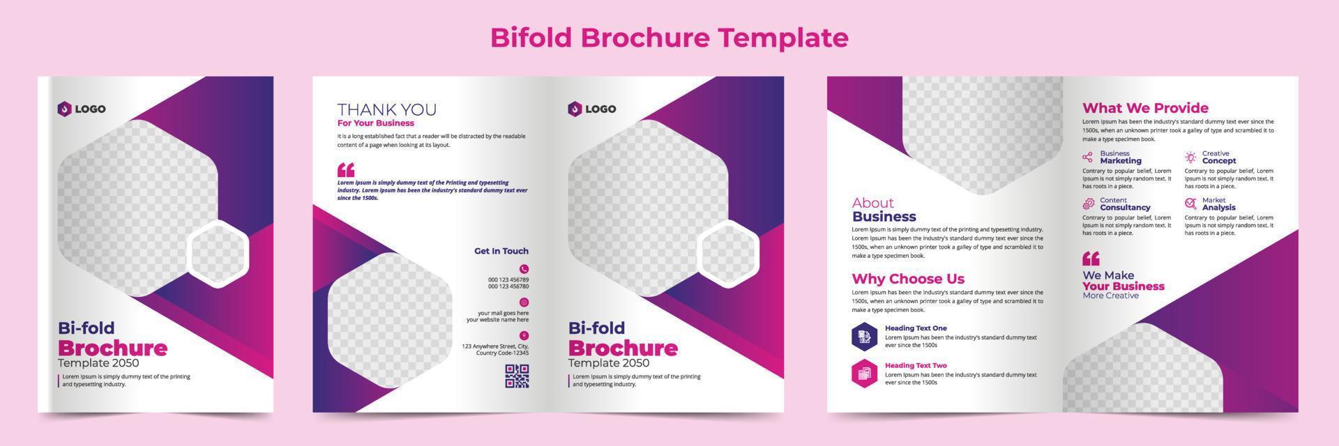 Creative Corporate Business Bifold Brochure Template Design, abstract business Bifold brochure, vector brochure template design. Brochure design, cover, annual report, poster, Bifold flyer