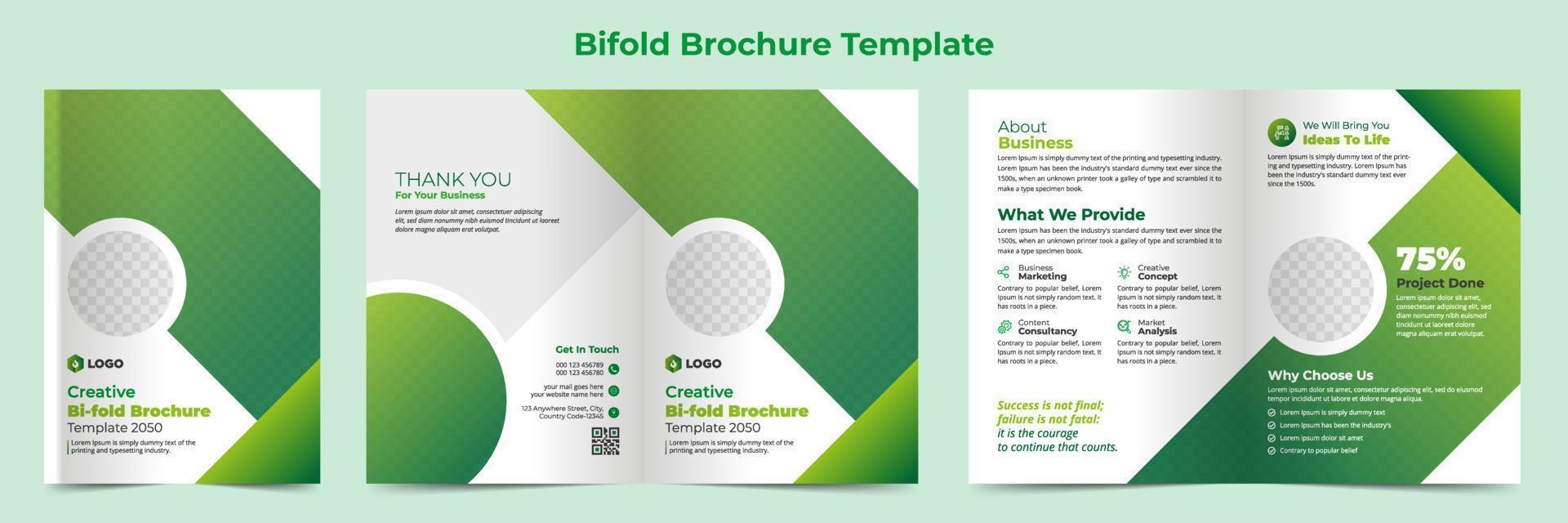 Creative Corporate Business Bifold Brochure Template Design, abstract business Bifold brochure, vector brochure template design. Brochure design, cover, annual report, poster, Bifold flyer