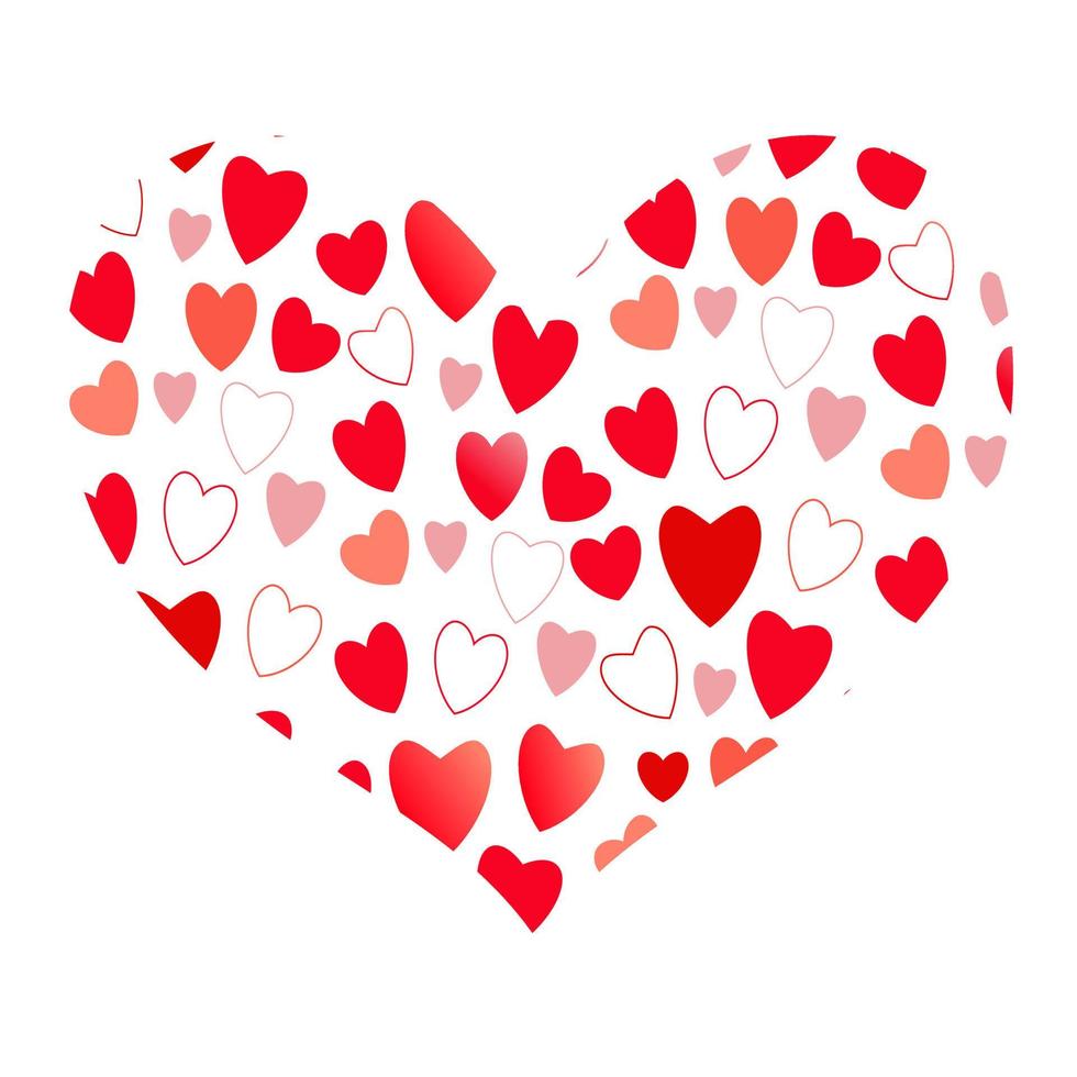Heart shape vector pink and red little hearts