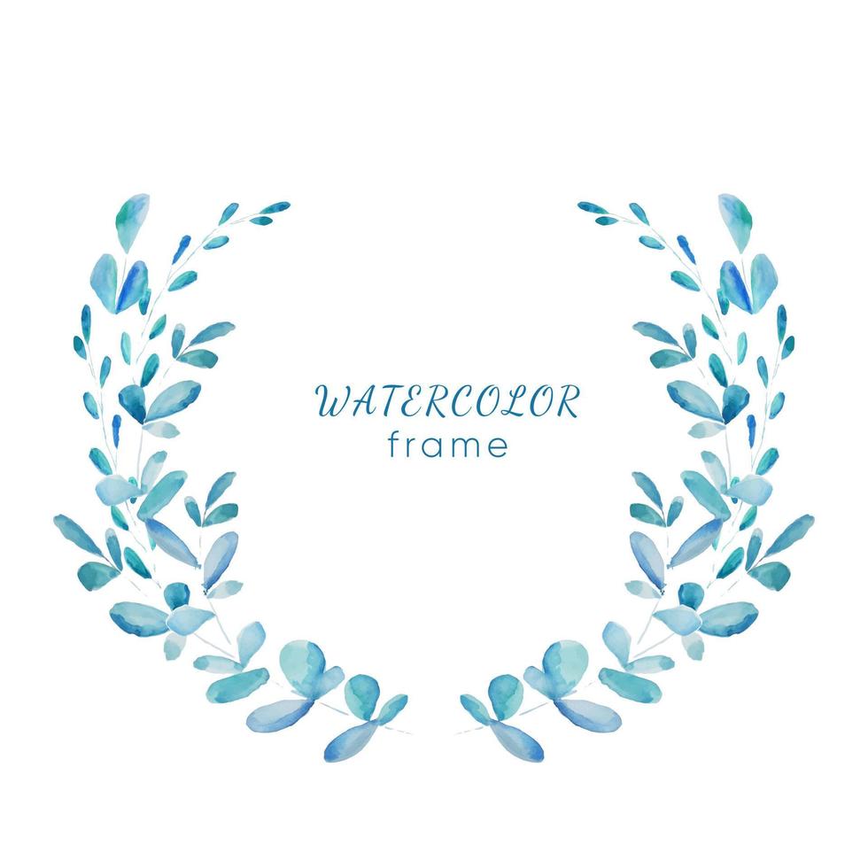 Botanical Watercolor Hand painted branches on white background. Botanical frame vector
