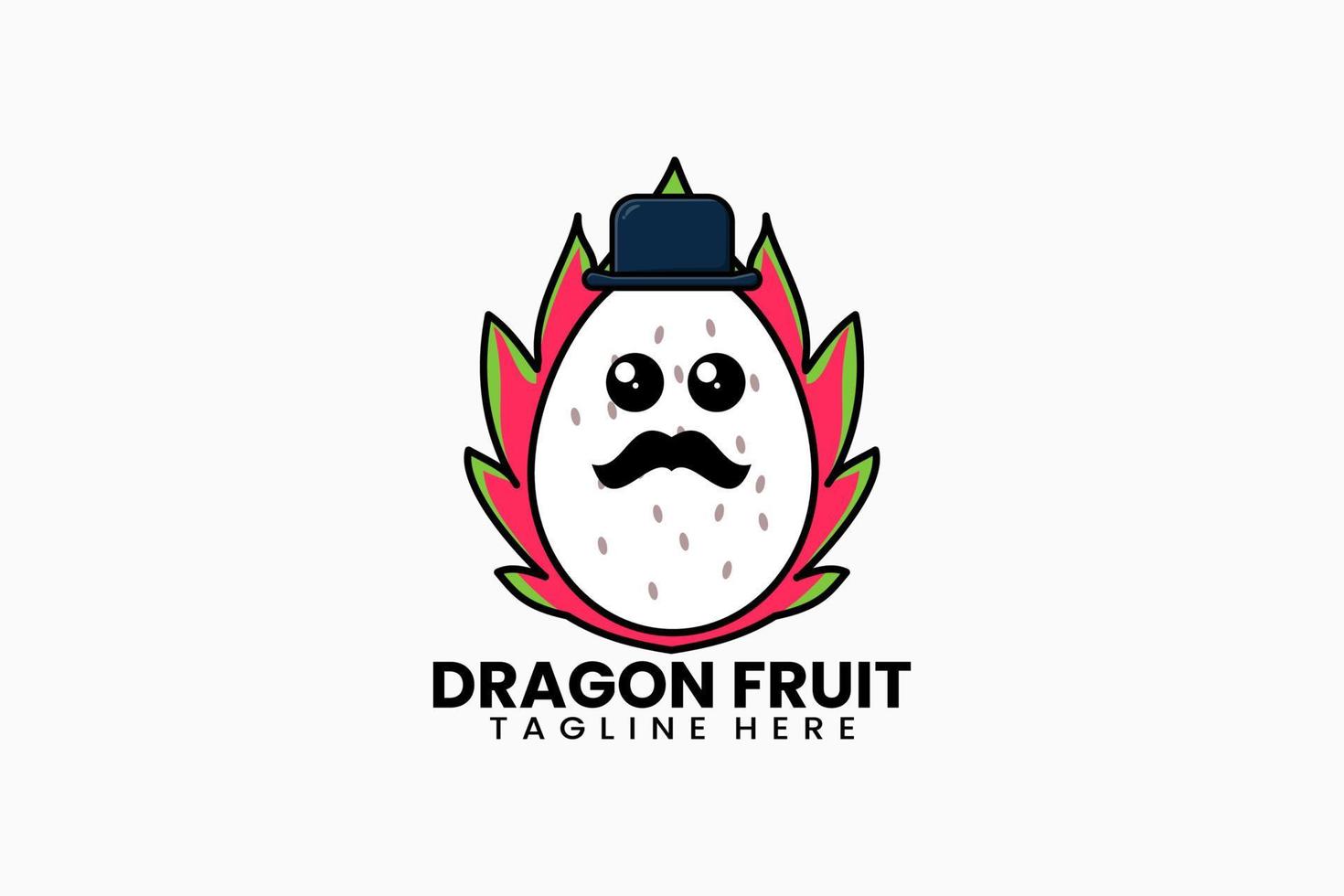 Flat modern template mister dragon fruit logo vector