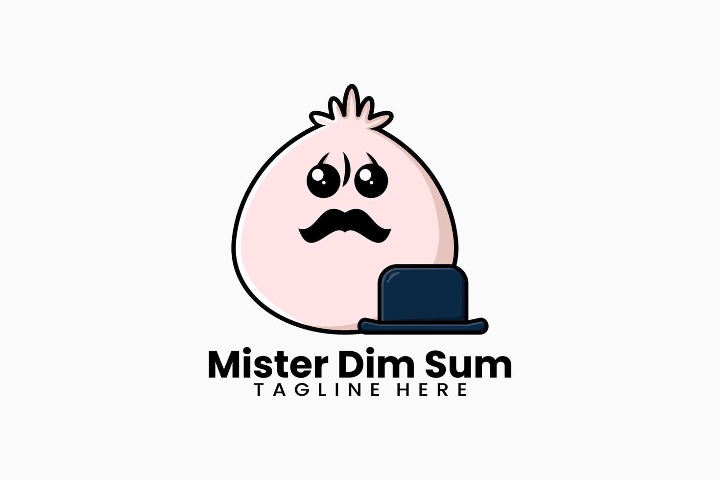 Flat modern template mister dim sum logo vector