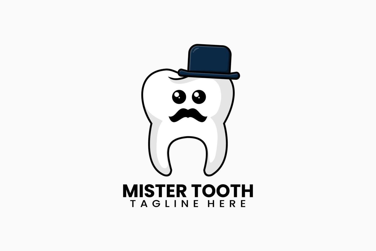 Flat modern template mister tooth logo concept vector