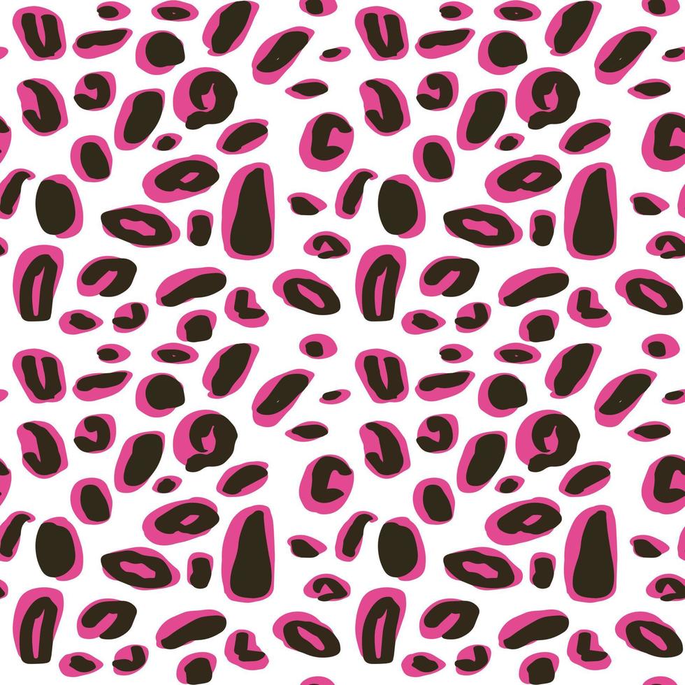 Vector seamless leopard pattern, black and blue spots on a white background classic design