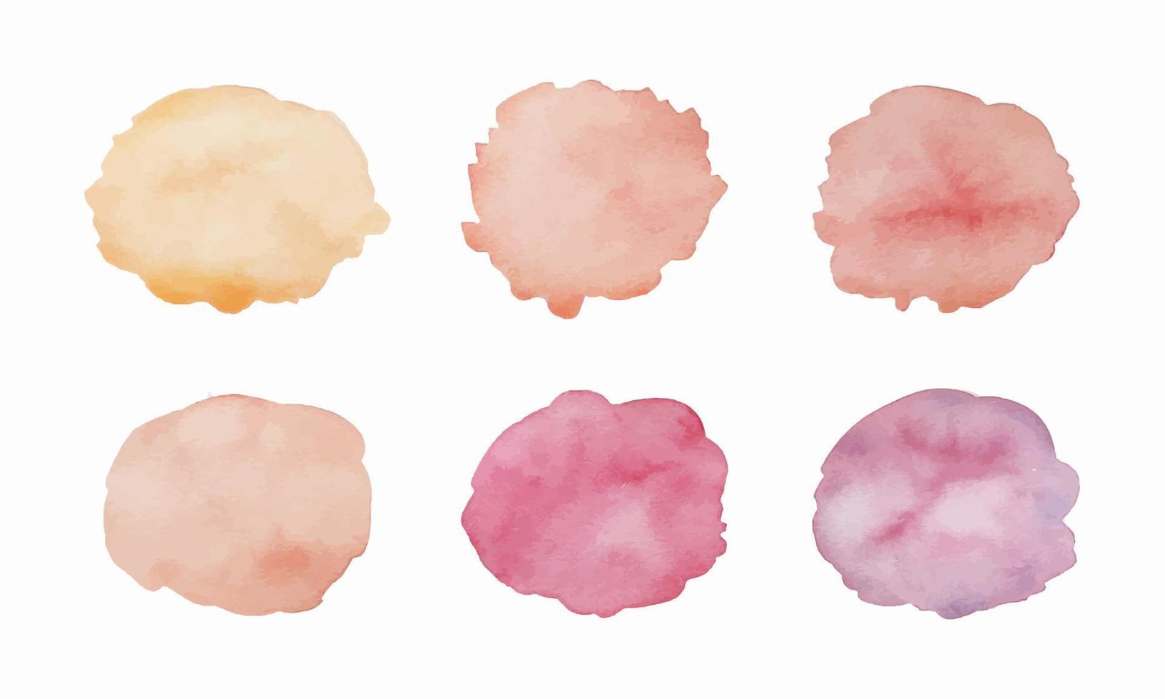 Rainbow colors watercolor paint stains. vector backgrounds set.