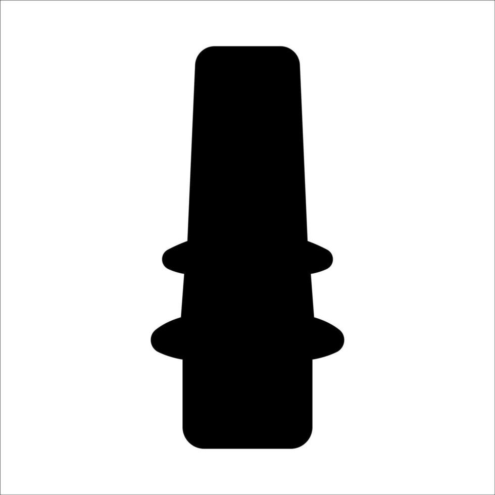 Black vector illustration of modern ceramic vase. Single element in trendy boho style isolated on white background