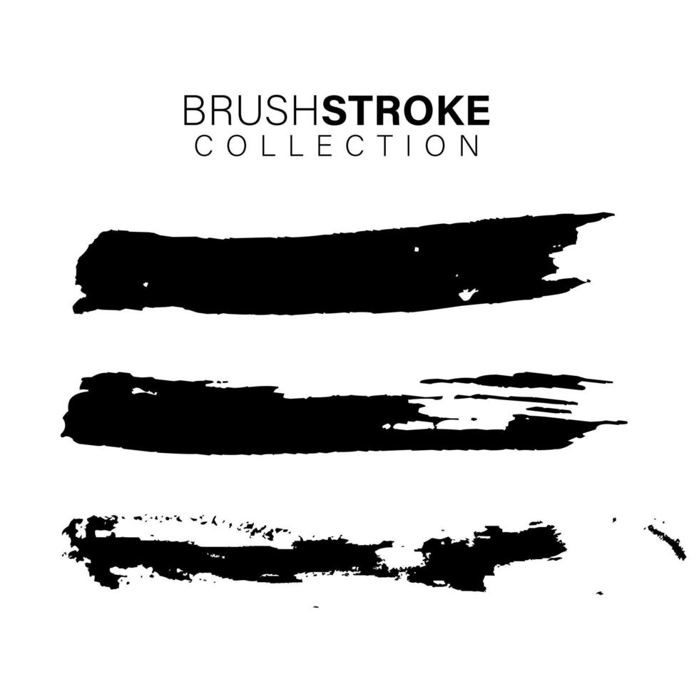 Vector collection of black brushstrokes