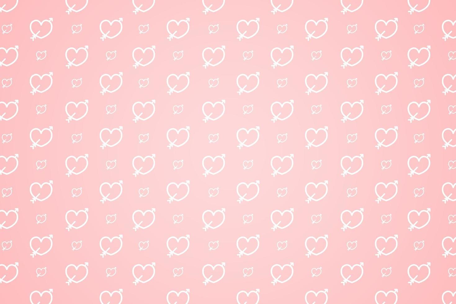 Cute valentine's day background with hearts pattern vector