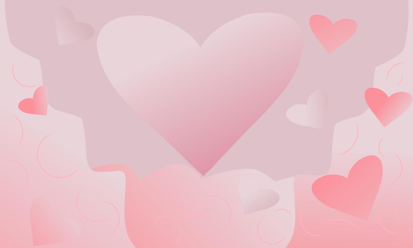 fondo del día de san valentín. feliz diseño de fondo del día de san valentín con elementos románticos en forma de corazón. para tarjetas de felicitación, pancartas, carteles, etc. vector