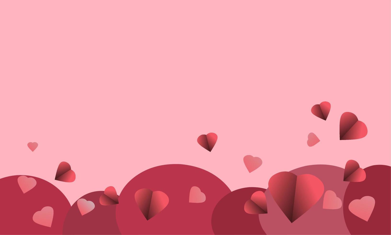 fondo del día de san valentín. feliz diseño de fondo del día de san valentín con elementos románticos en forma de corazón. para tarjetas de felicitación, pancartas, carteles, etc. vector