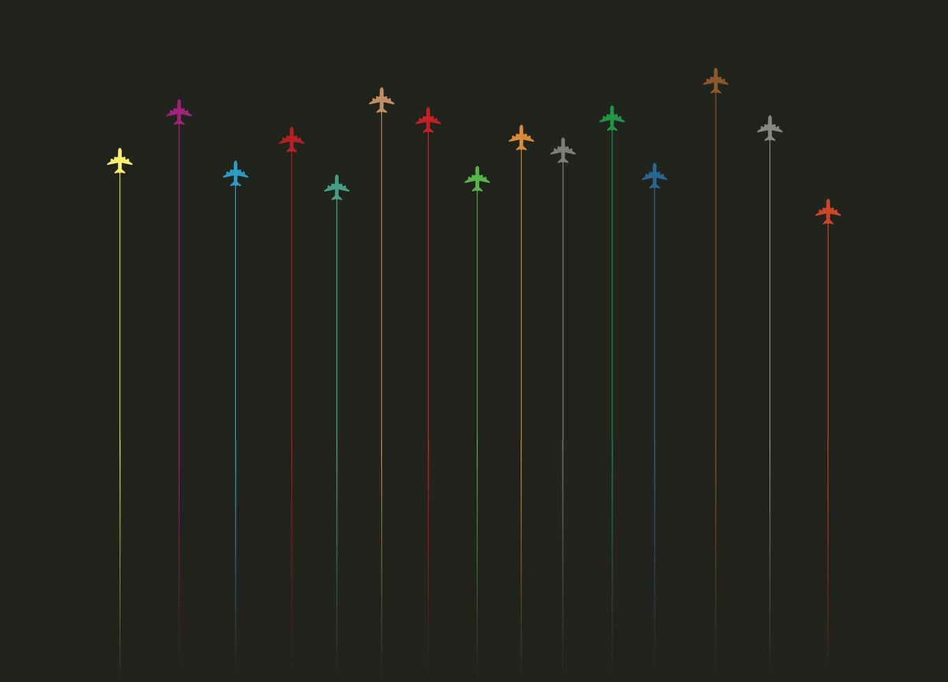 avión en diferentes colores, arte mínimo simple, diseño vectorial, papel tapiz vector