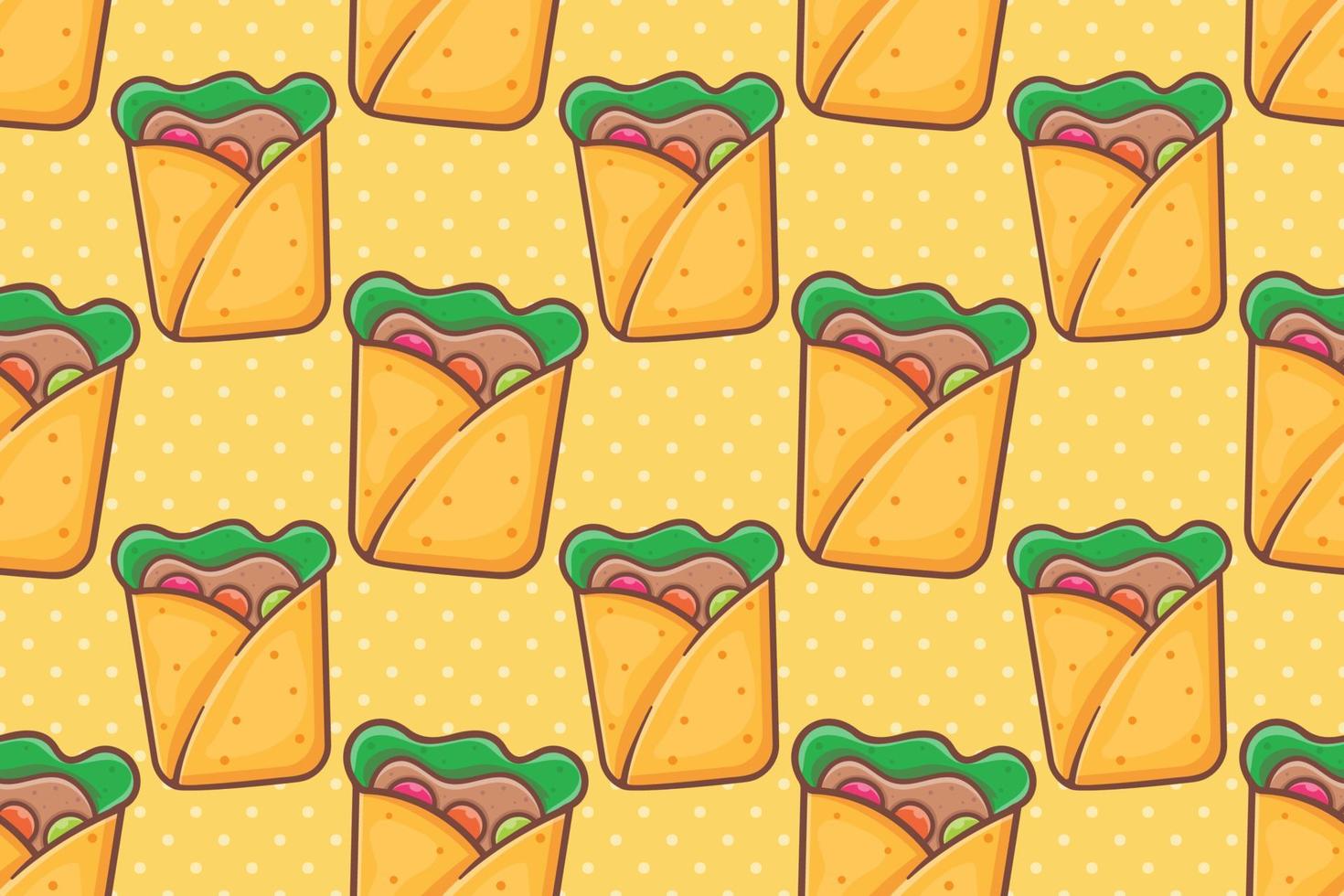 Burrito food seamless pattern vector illustration
