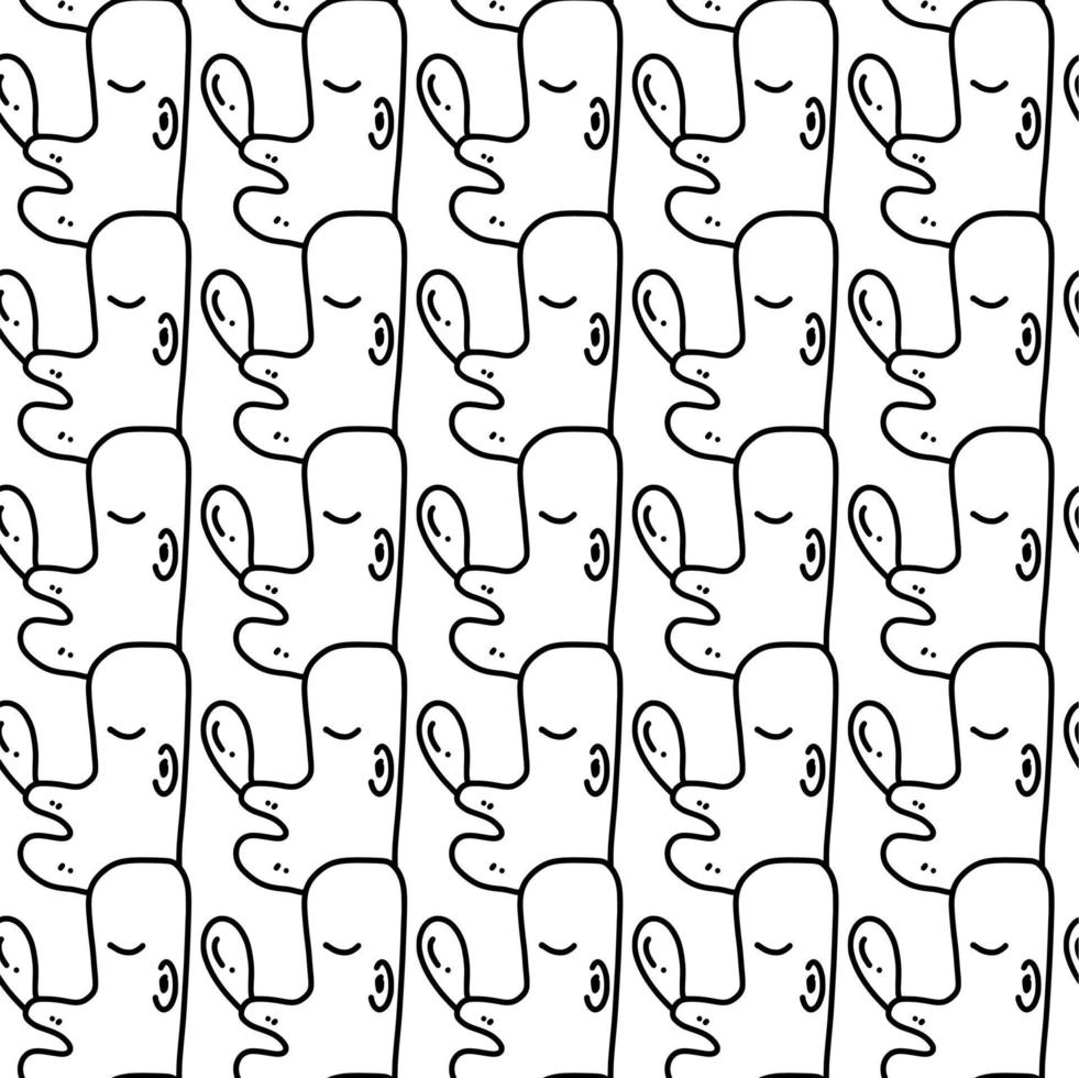 seamless pattern of cute monster cartoon vector