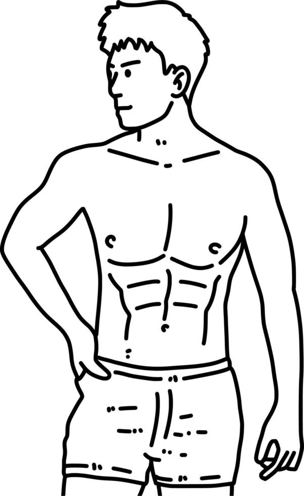 blanco y negro de dibujos animados de hombre lindo para colorear vector