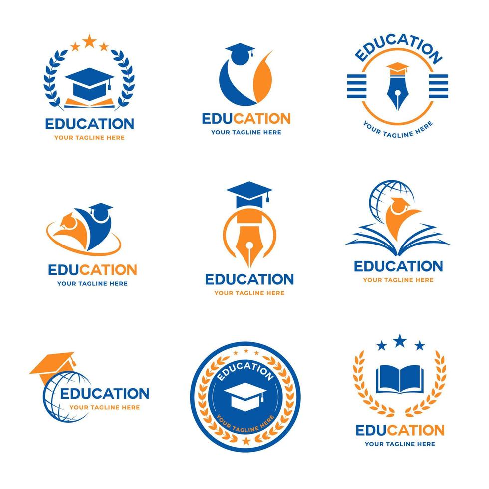 colección de logotipos de educación vector