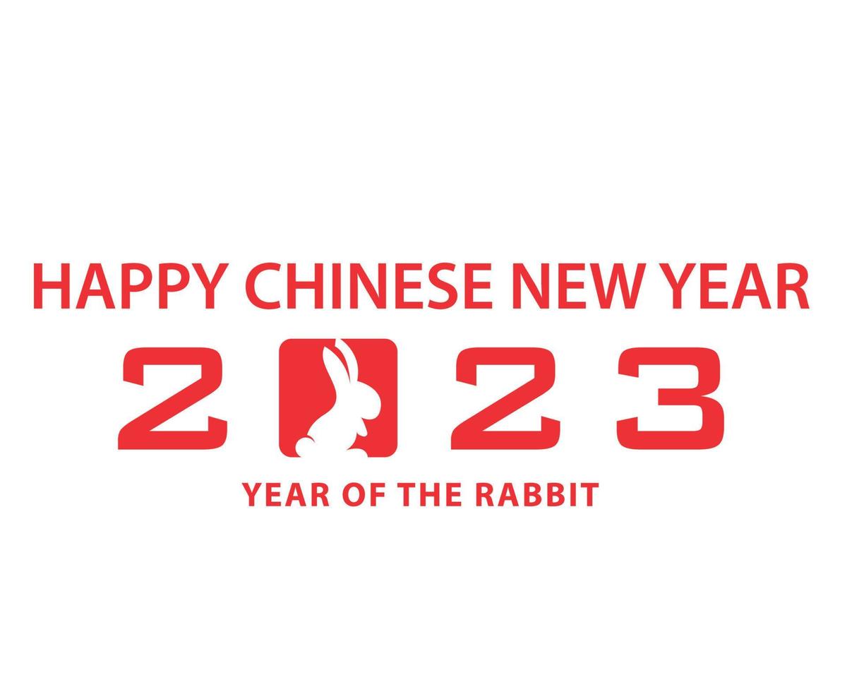 Happy Chinese new year 2023 year of the rabbit Red Abstract Design Vector Illustration