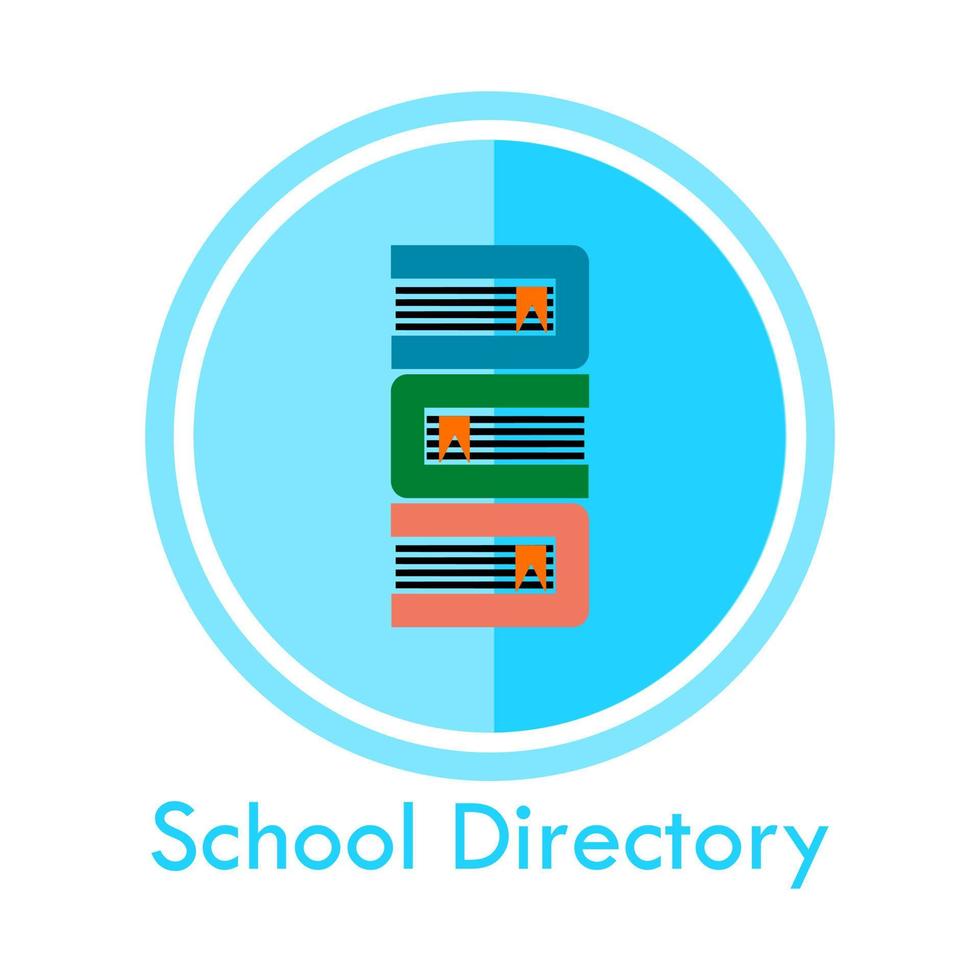 Scholl derictory logo design template illustration. There are books and this is good for education vector