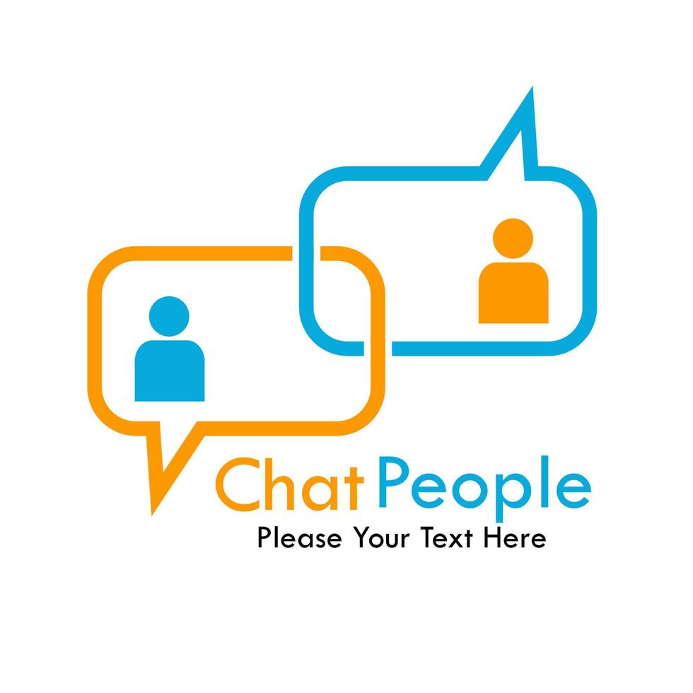 Chat people logo design template illustration. there are chat and people.this is good for business vector