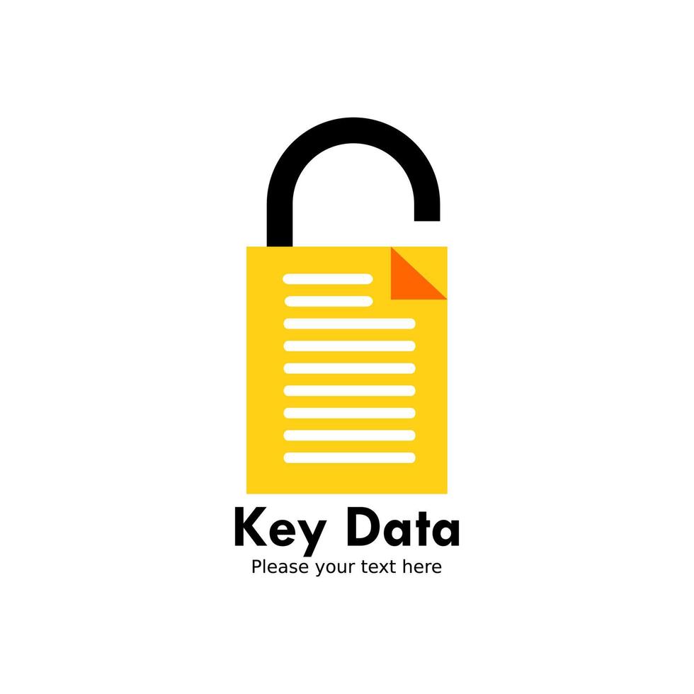 ilustración de plantilla de diseño de logotipo de datos clave. hay clave de archivo. esto es bueno para la tecnología, la educación, etc. vector