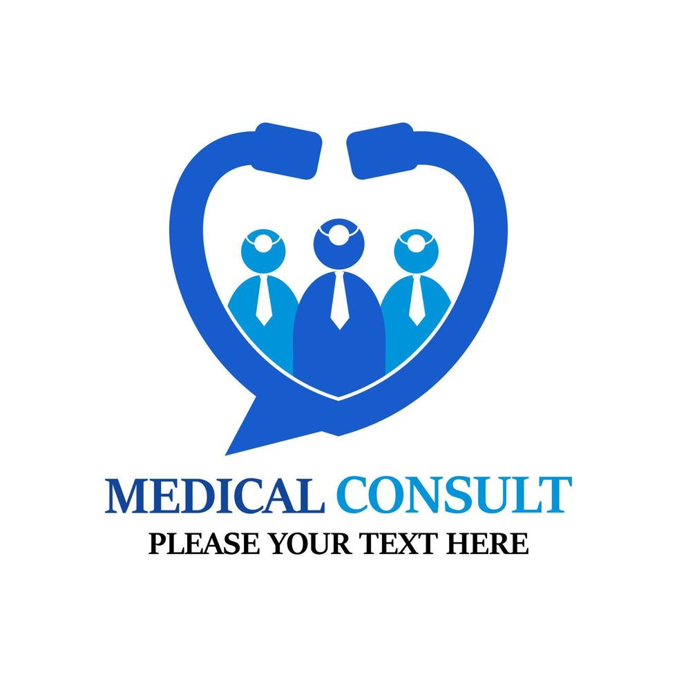 Medical Consult logo design template illustration. There are doctor and patient. This is good for medical vector