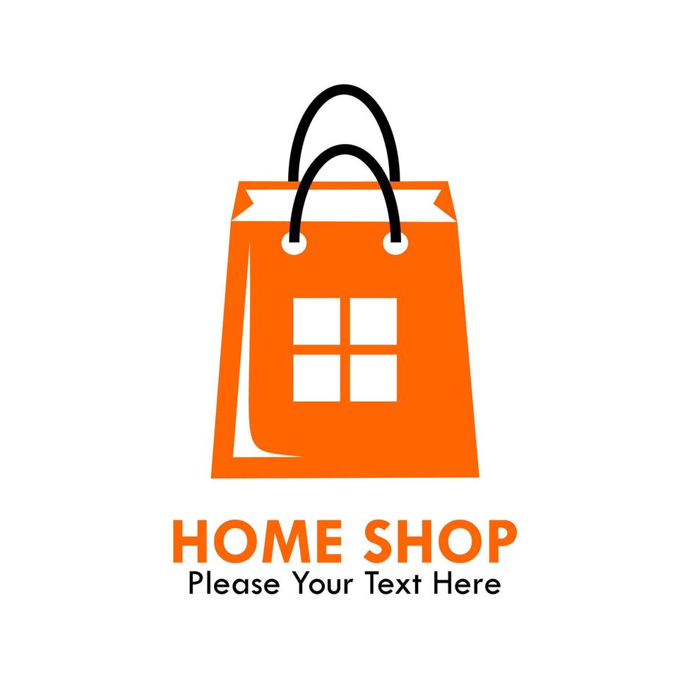 Home shop logo design template illustration. There are shop bag and home vector