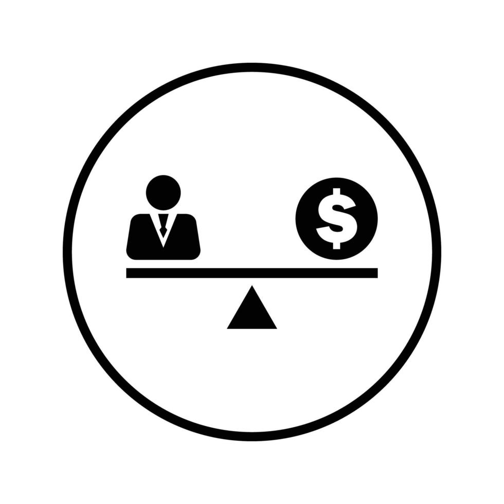Balance, employee, salary icon. vector
