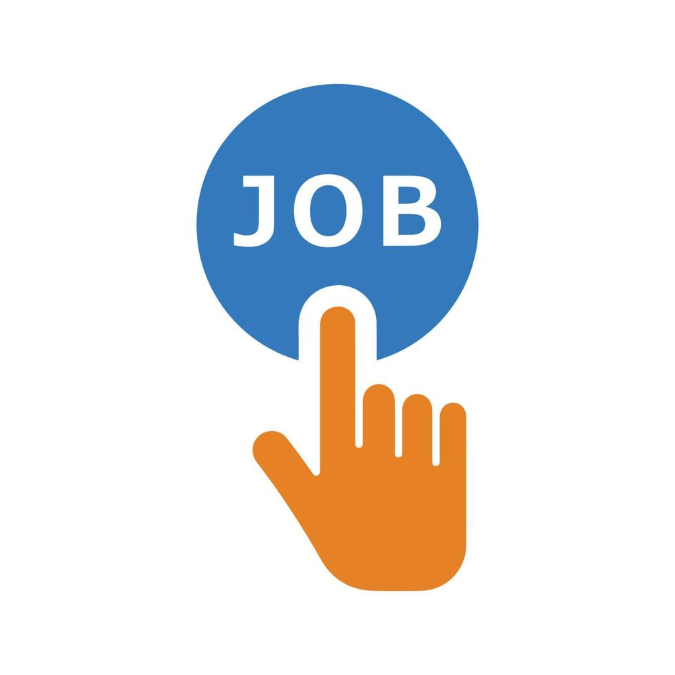 Click, hand, job icon. vector