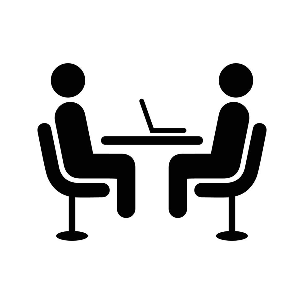 Interview, laptop, workplace icon. vector