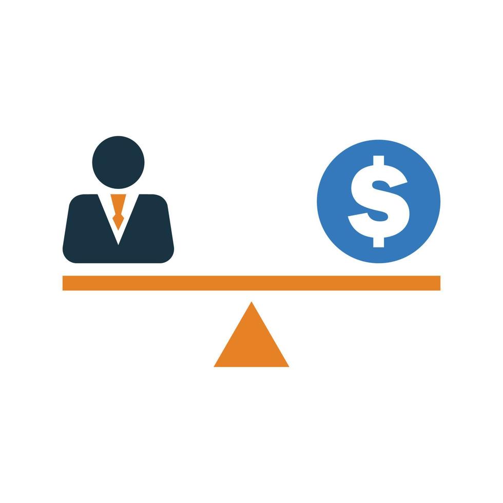Balance, employee, salary icon. vector