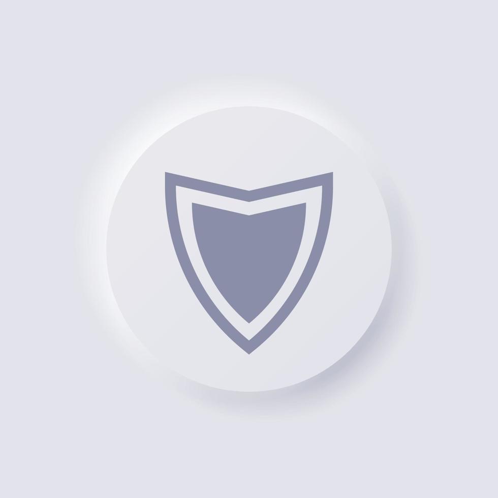 Shield icon, White Neumorphism soft UI Design for Web design, Application UI and more, Button, Vector. vector