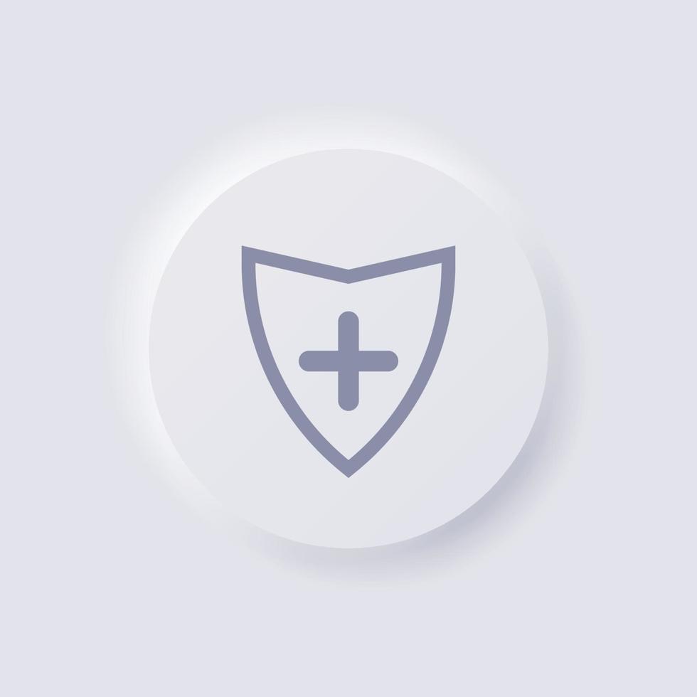 Shield icon, White Neumorphism soft UI Design for Web design, Application UI and more, Button, Vector. vector