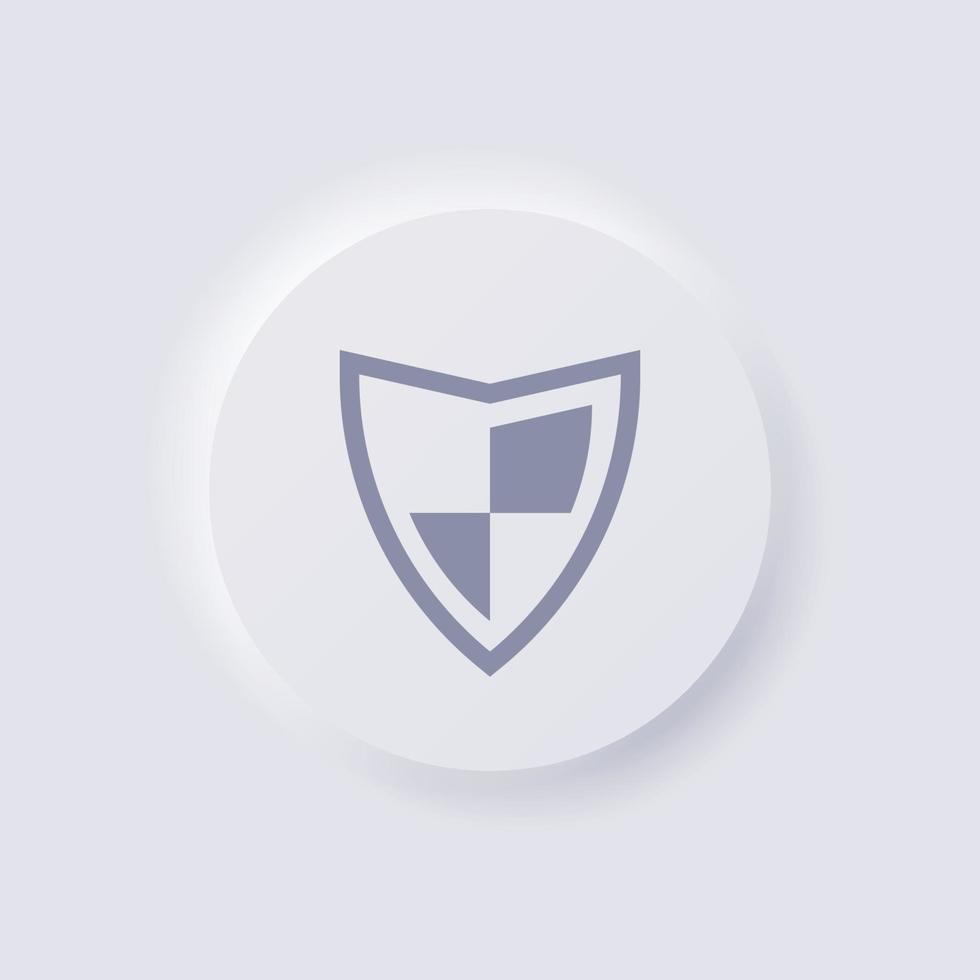 Shield icon, White Neumorphism soft UI Design for Web design, Application UI and more, Button, Vector. vector
