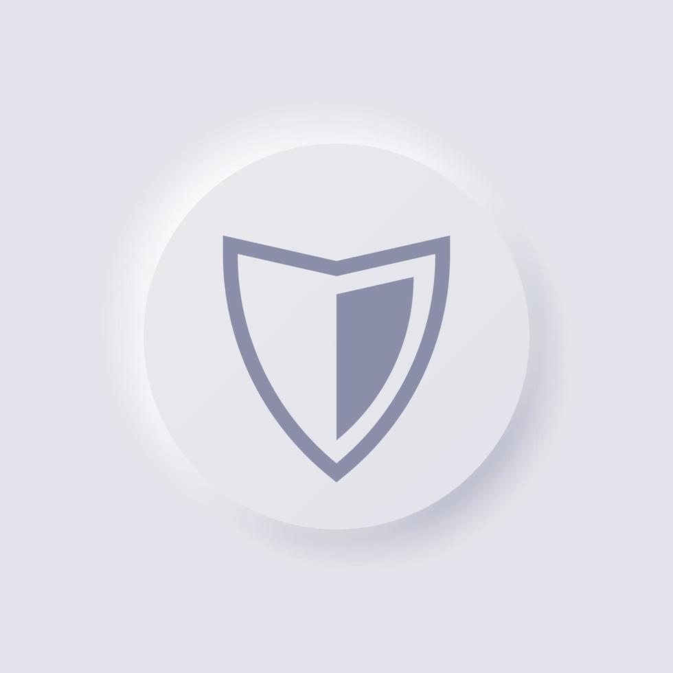 Shield icon, White Neumorphism soft UI Design for Web design, Application UI and more, Button, Vector. vector