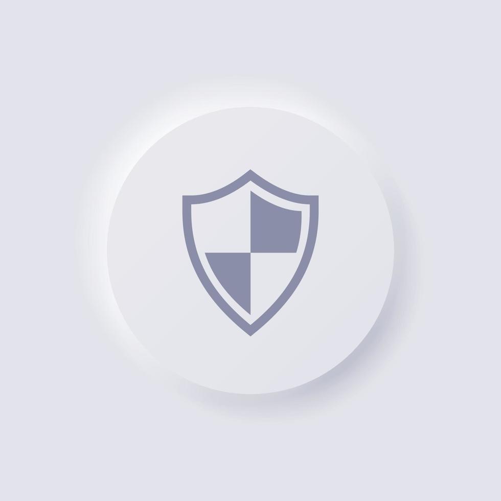 Shield icon, White Neumorphism soft UI Design for Web design, Application UI and more, Button, Vector. vector