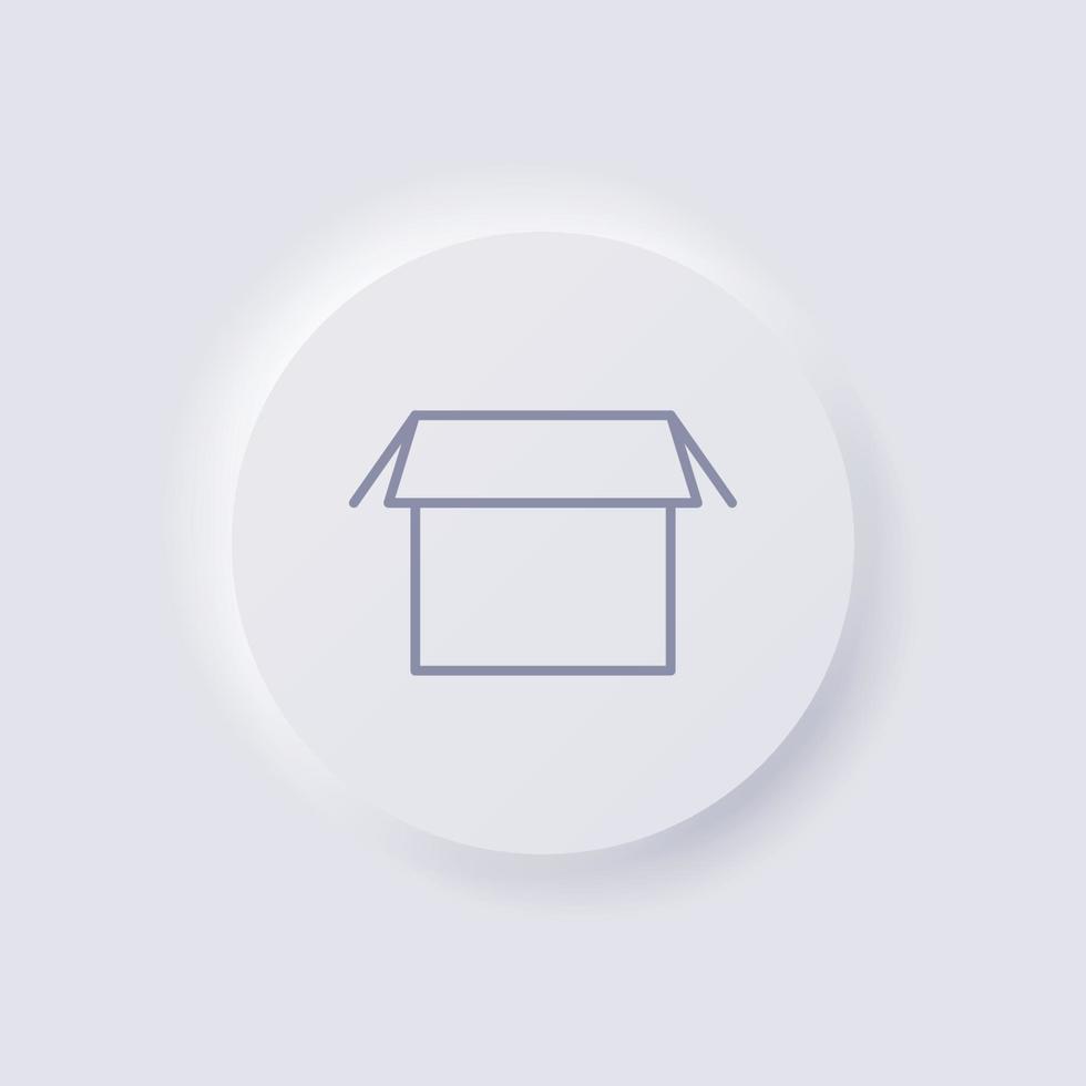 Box icon, White Neumorphism soft UI Design for Web design, Application UI and more, Button, Vector. vector