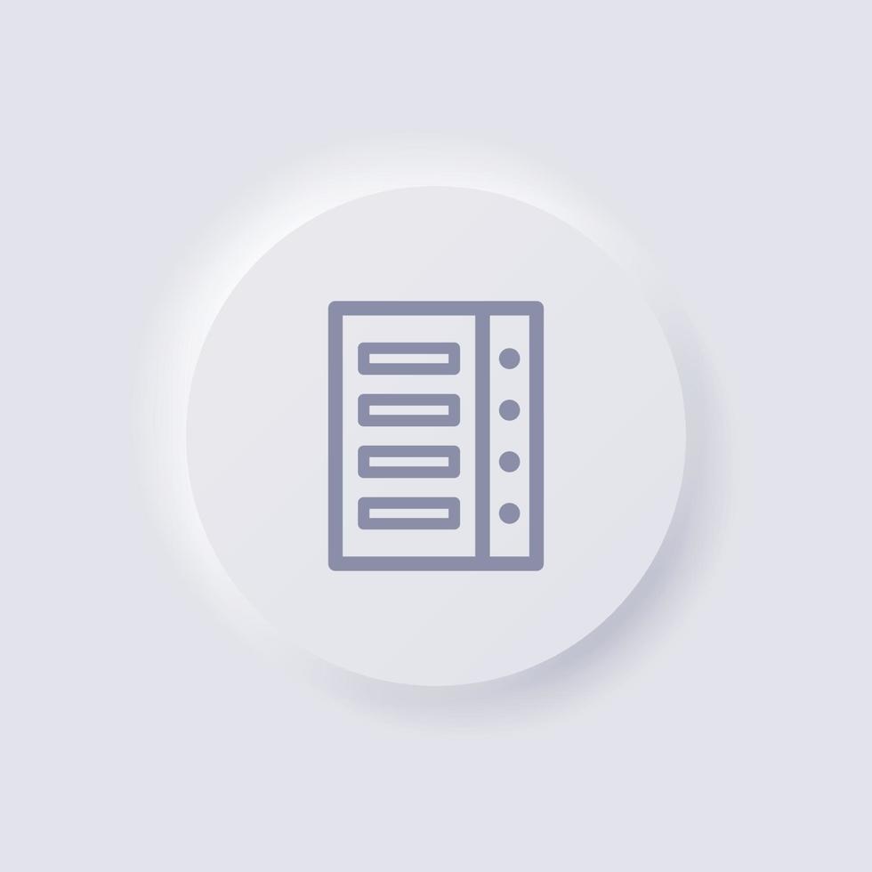 Server icon, White Neumorphism soft UI Design for Web design, Application UI and more, Button, Vector. vector